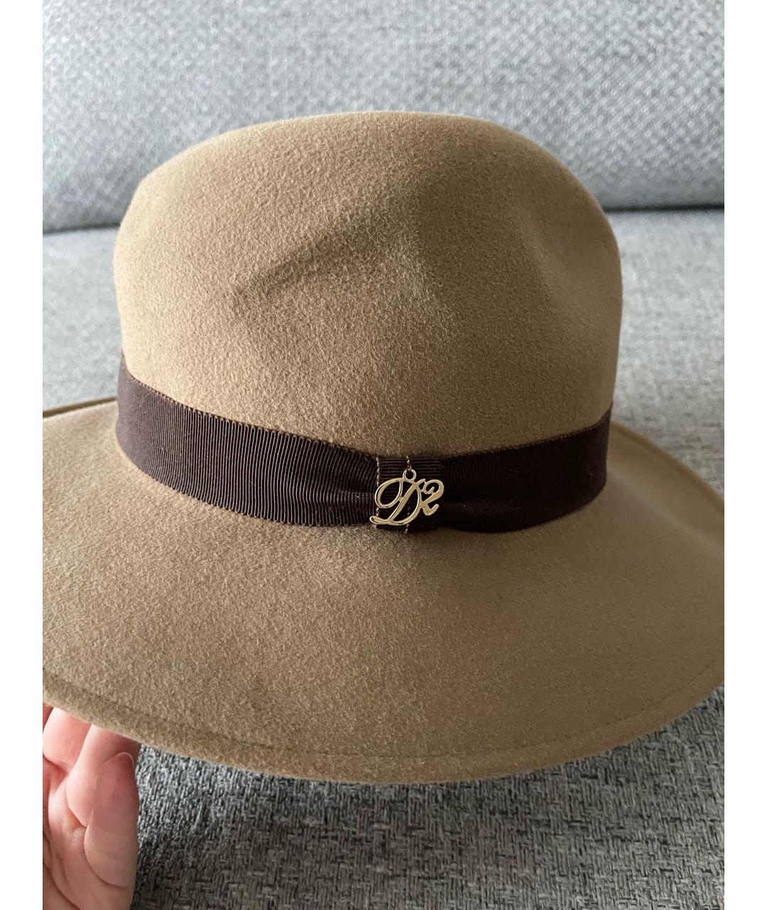 DSQUARED2 Коричневая бархатная шляпа, фото 2