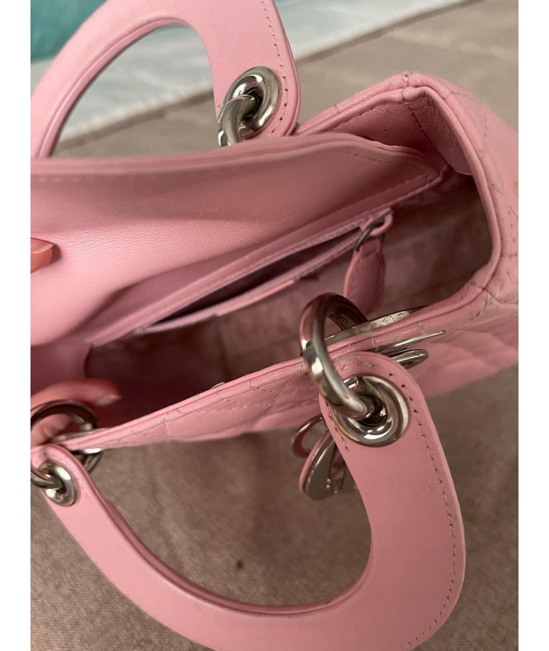 CHRISTIAN DIOR PRE-OWNED Розовая кожаная сумка с короткими ручками, фото 4