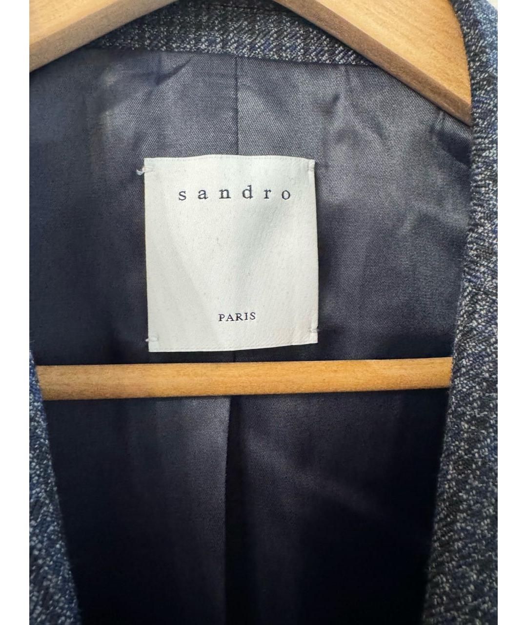 SANDRO Серый шерстяной пиджак, фото 3