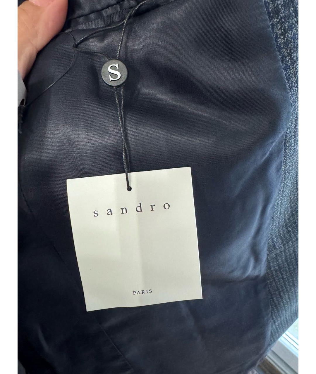 SANDRO Серый шерстяной пиджак, фото 6