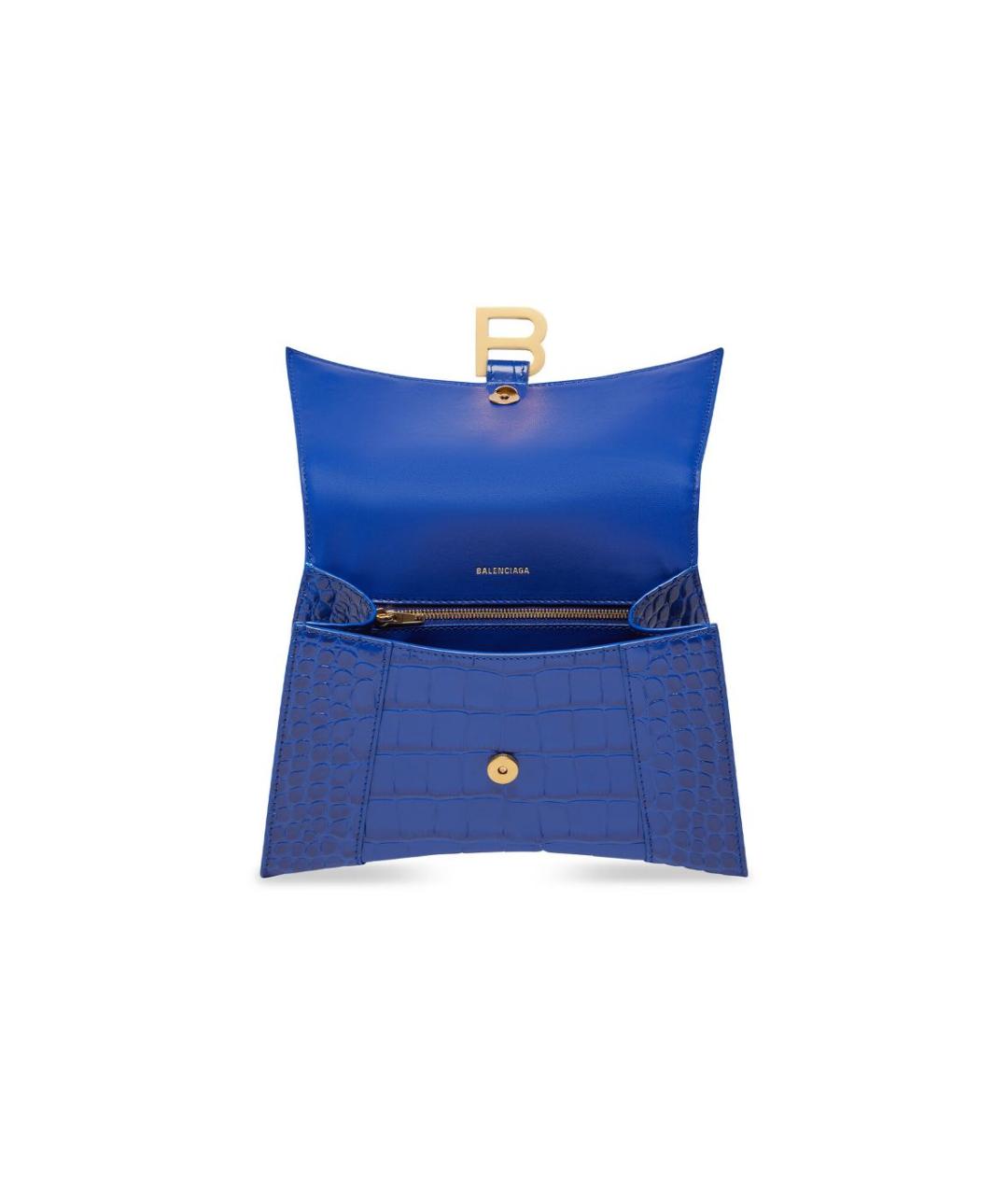 BALENCIAGA Синяя кожаная сумка с короткими ручками, фото 4