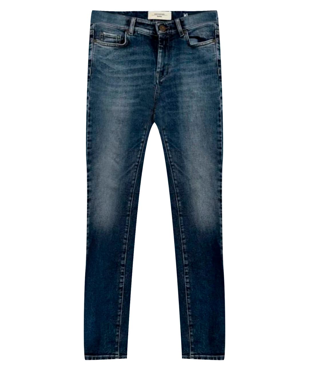 WEEKEND MAX MARA Темно-синие хлопковые джинсы слим, фото 1