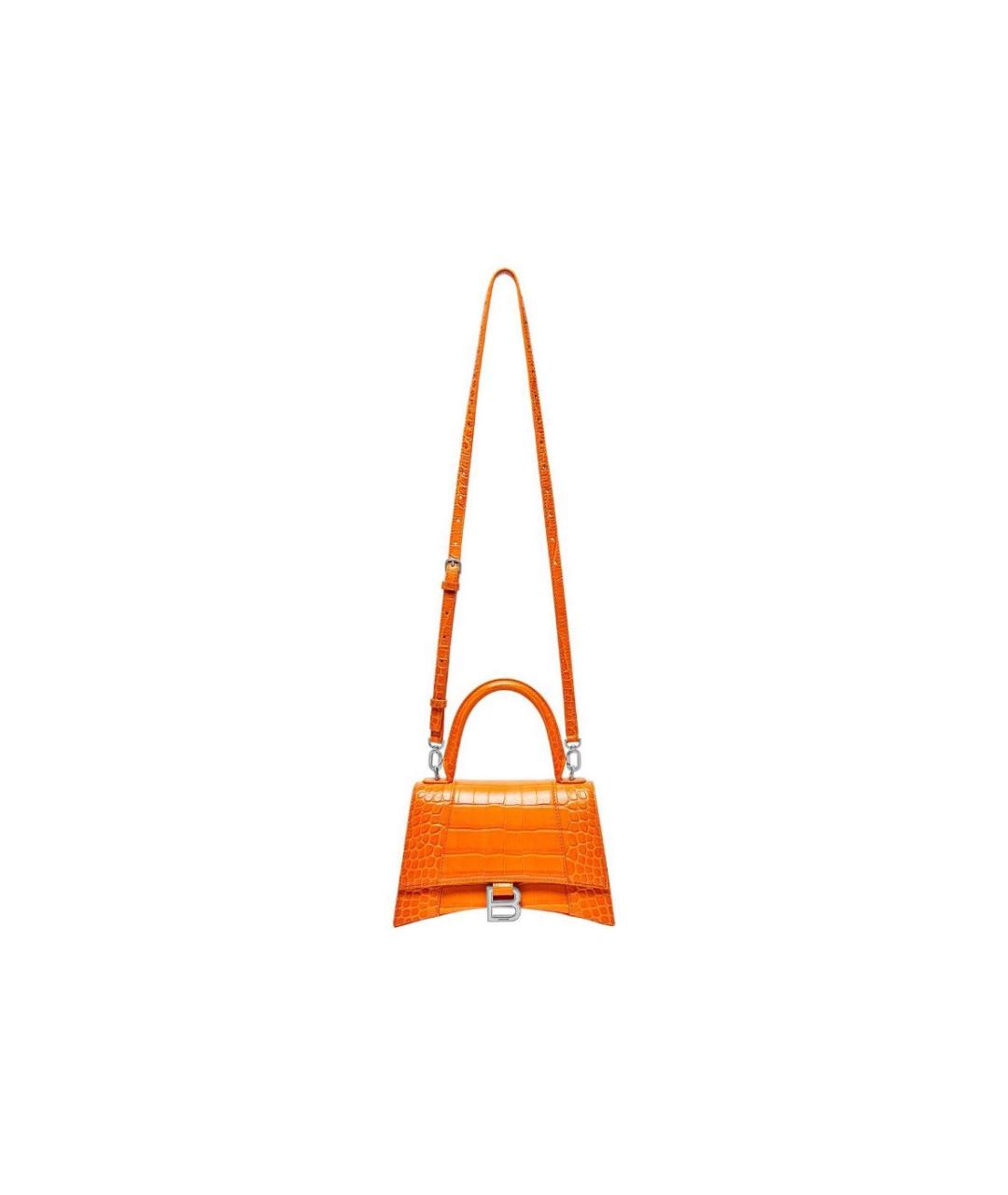 BALENCIAGA Оранжевая кожаная сумка с короткими ручками, фото 5