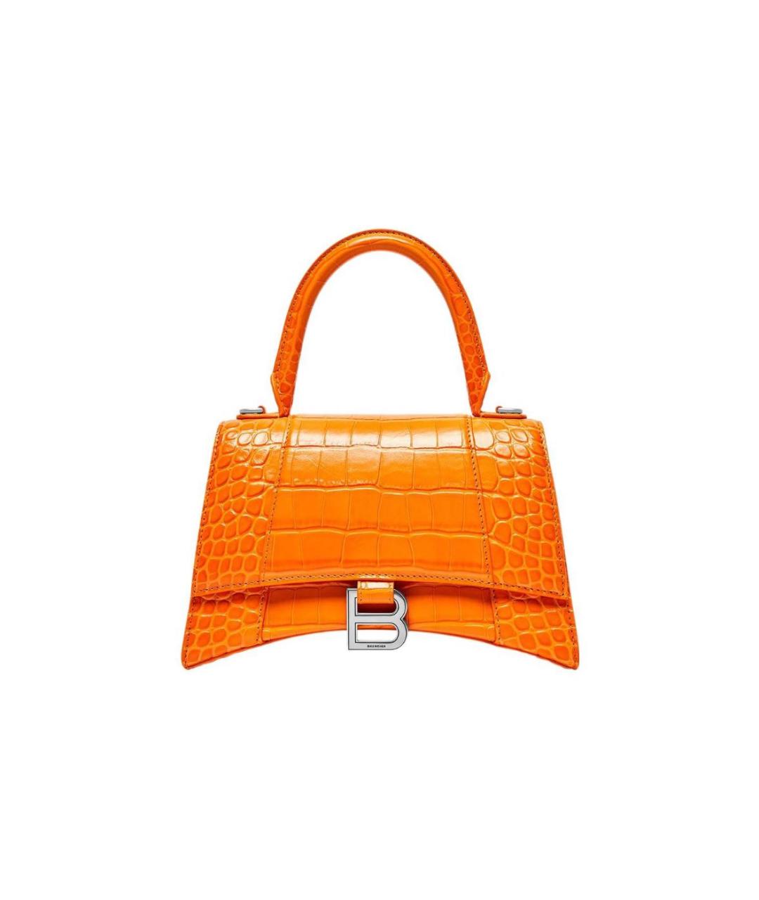 BALENCIAGA Оранжевая кожаная сумка с короткими ручками, фото 1