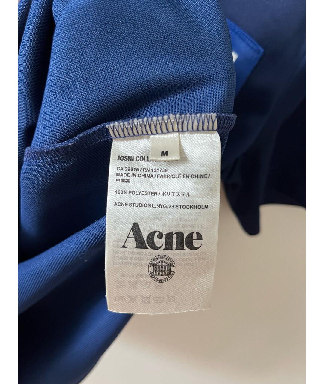ACNE STUDIOS Темно-синяя полиэстеровая футболка, фото 7