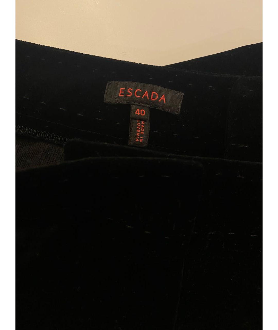 ESCADA Черные хлопко-эластановые брюки широкие, фото 2