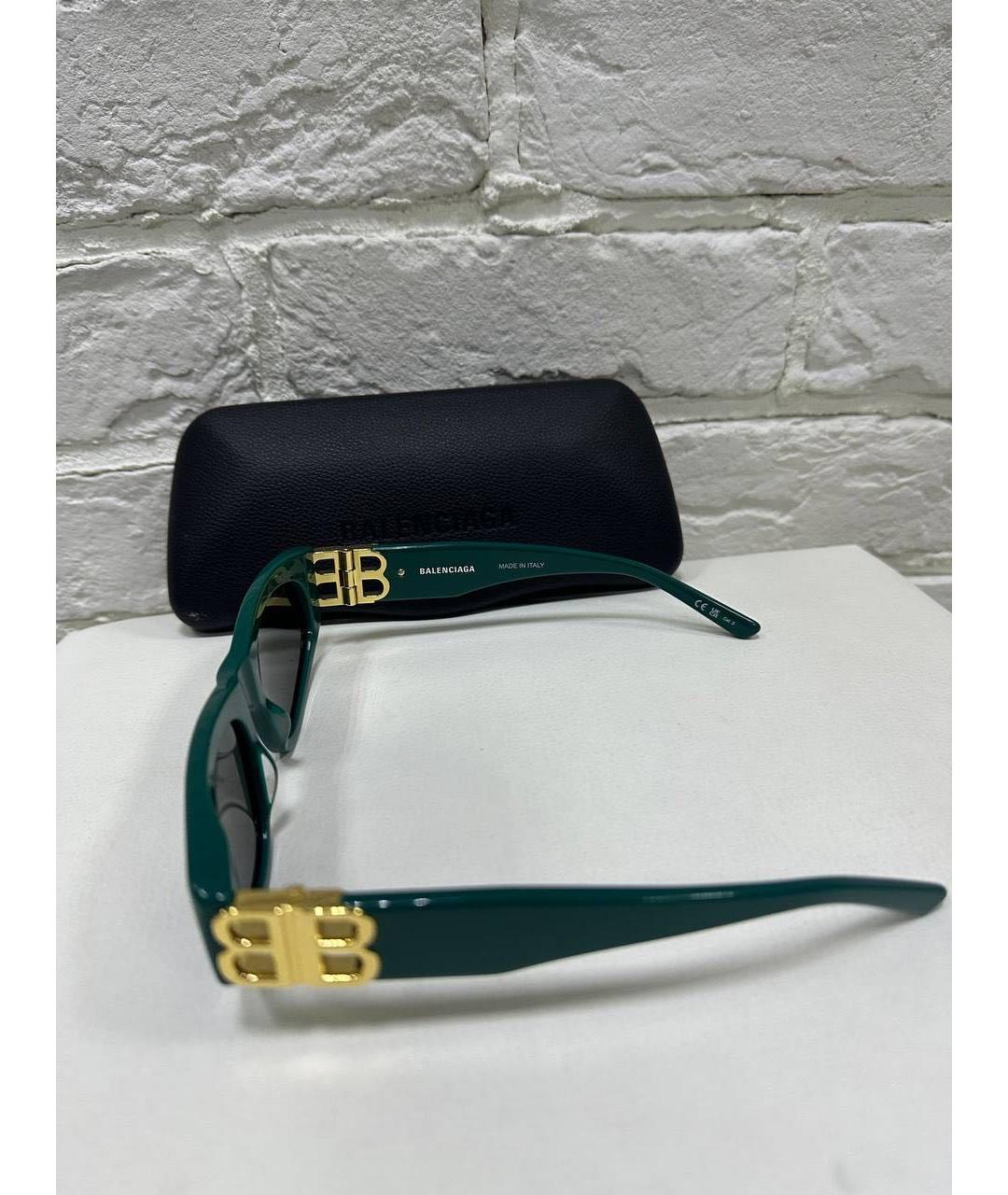 BALENCIAGA Зеленые пластиковые солнцезащитные очки, фото 3