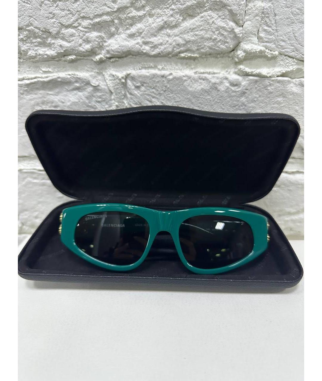 BALENCIAGA Зеленые пластиковые солнцезащитные очки, фото 7