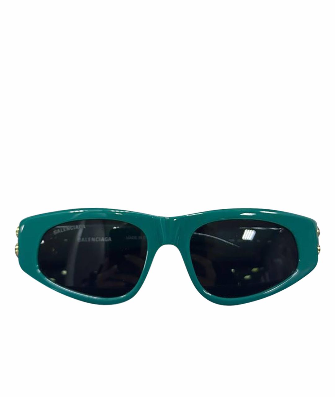 BALENCIAGA Зеленые пластиковые солнцезащитные очки, фото 1