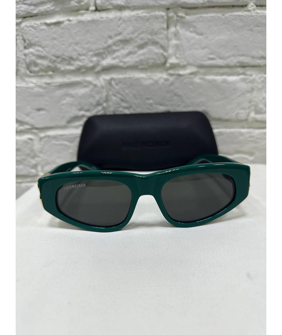 BALENCIAGA Зеленые пластиковые солнцезащитные очки, фото 4