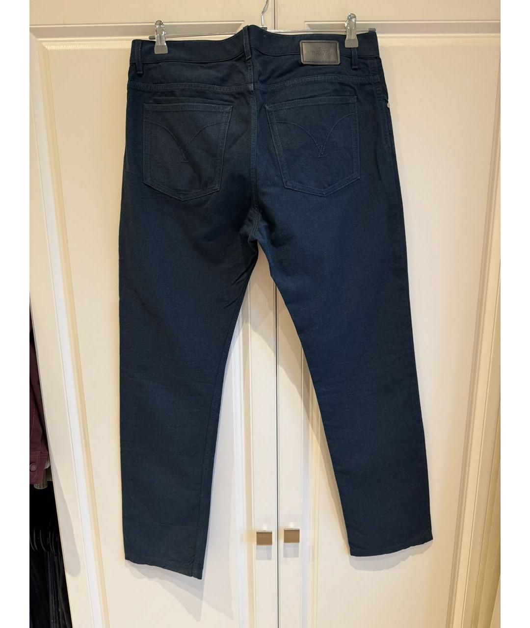 LOUIS VUITTON PRE-OWNED Темно-синие хлопковые джинсы скинни, фото 2