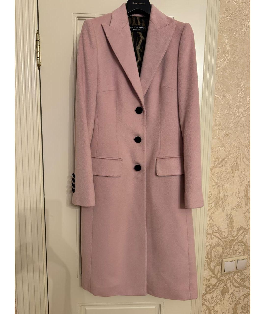 DOLCE&GABBANA Розовое шерстяное пальто, фото 7