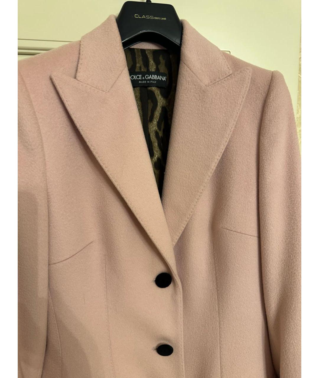 DOLCE&GABBANA Розовое шерстяное пальто, фото 4