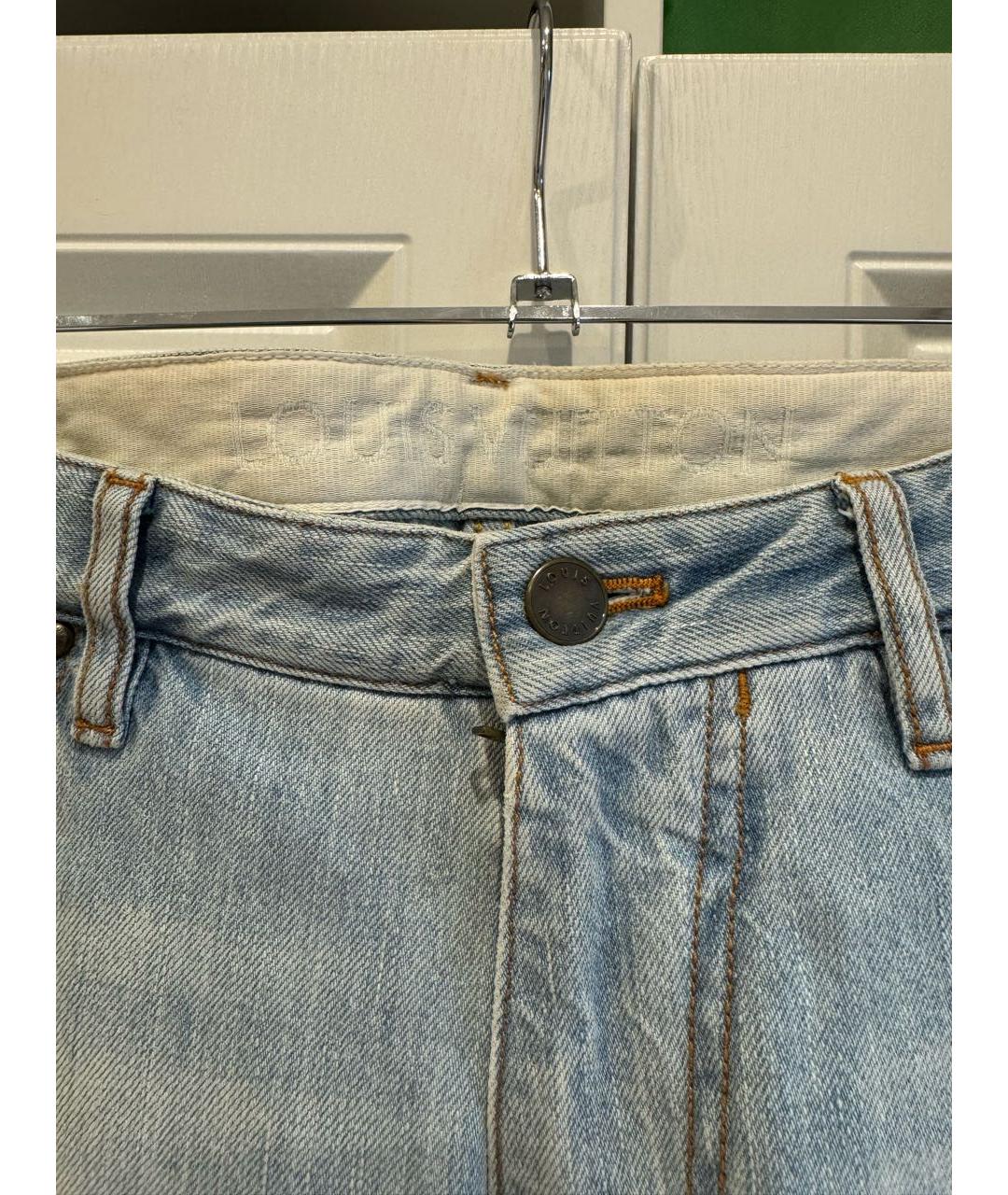 LOUIS VUITTON PRE-OWNED Голубые хлопковые джинсы скинни, фото 4