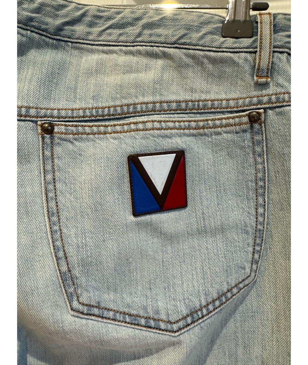 LOUIS VUITTON PRE-OWNED Голубые хлопковые джинсы скинни, фото 3