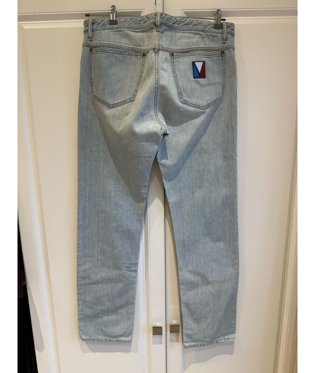 LOUIS VUITTON Голубые хлопковые джинсы скинни, фото 2