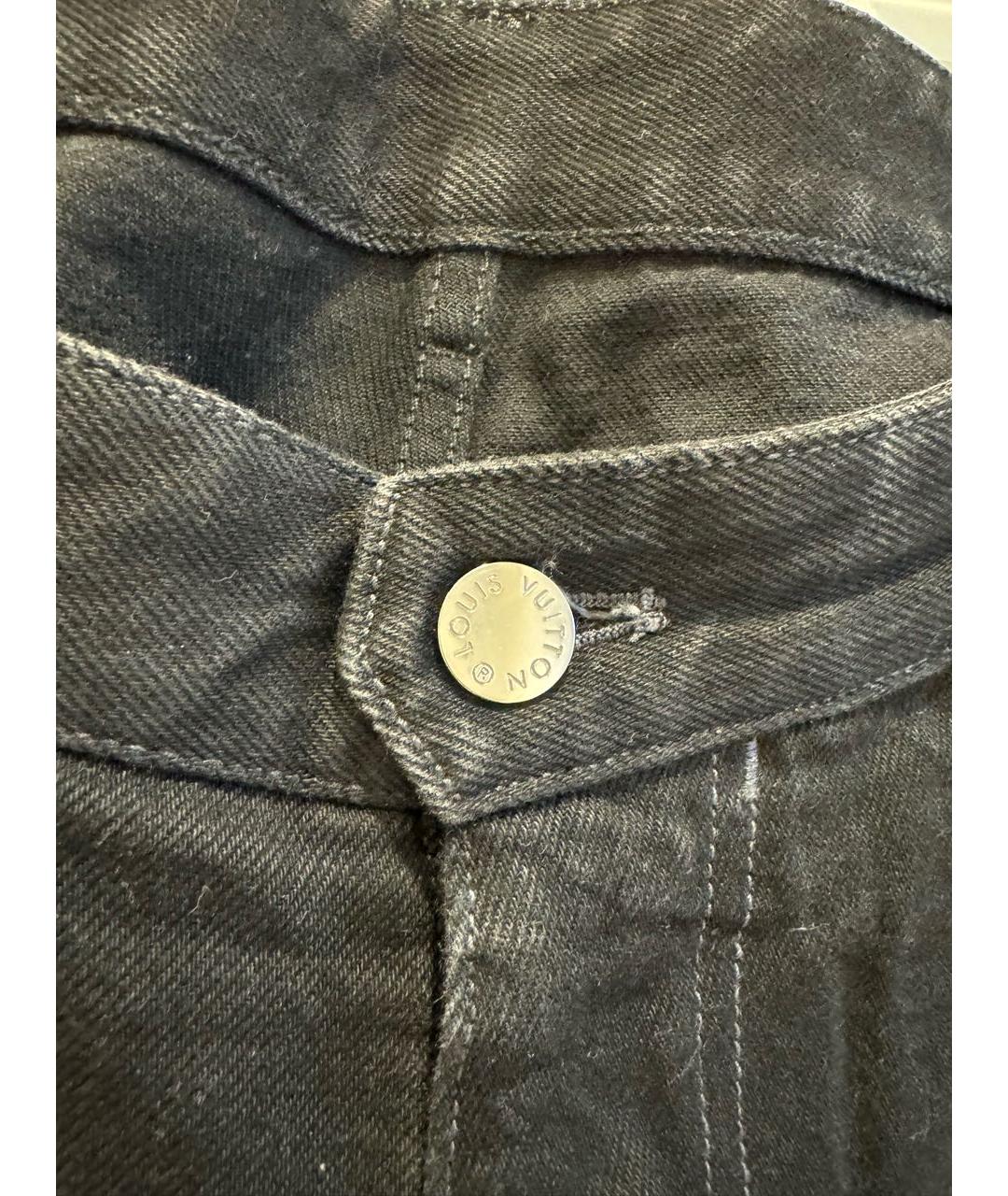 LOUIS VUITTON Черные хлопковые джинсы скинни, фото 3