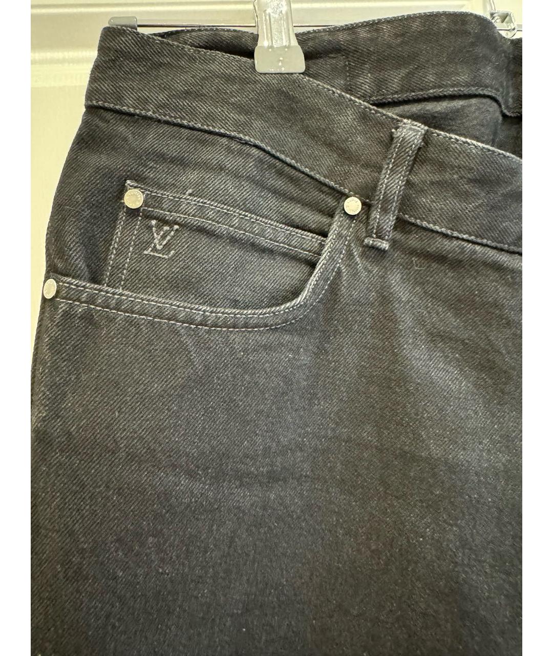 LOUIS VUITTON PRE-OWNED Черные хлопковые джинсы скинни, фото 4