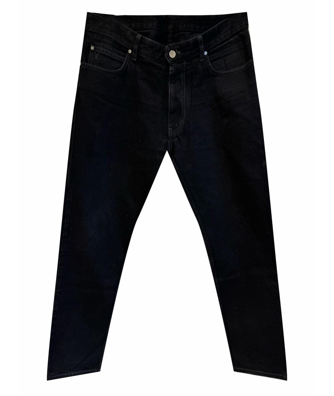 LOUIS VUITTON PRE-OWNED Черные хлопковые джинсы скинни, фото 1