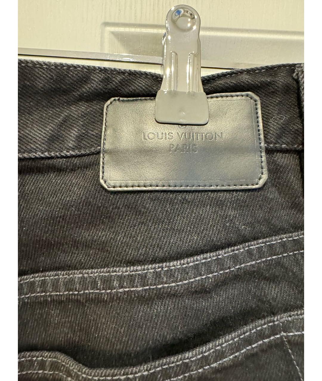 LOUIS VUITTON PRE-OWNED Черные хлопковые джинсы скинни, фото 6