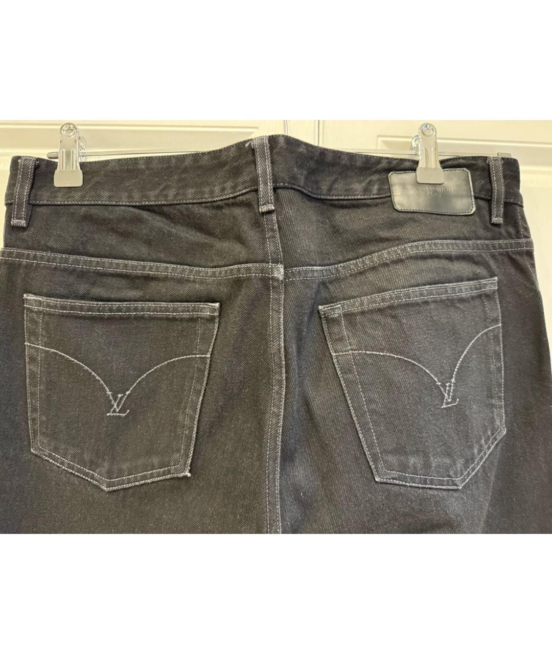 LOUIS VUITTON PRE-OWNED Черные хлопковые джинсы скинни, фото 5