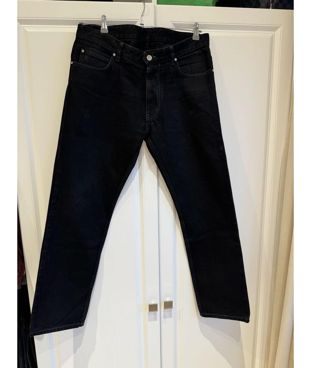 LOUIS VUITTON Черные хлопковые джинсы скинни, фото 9