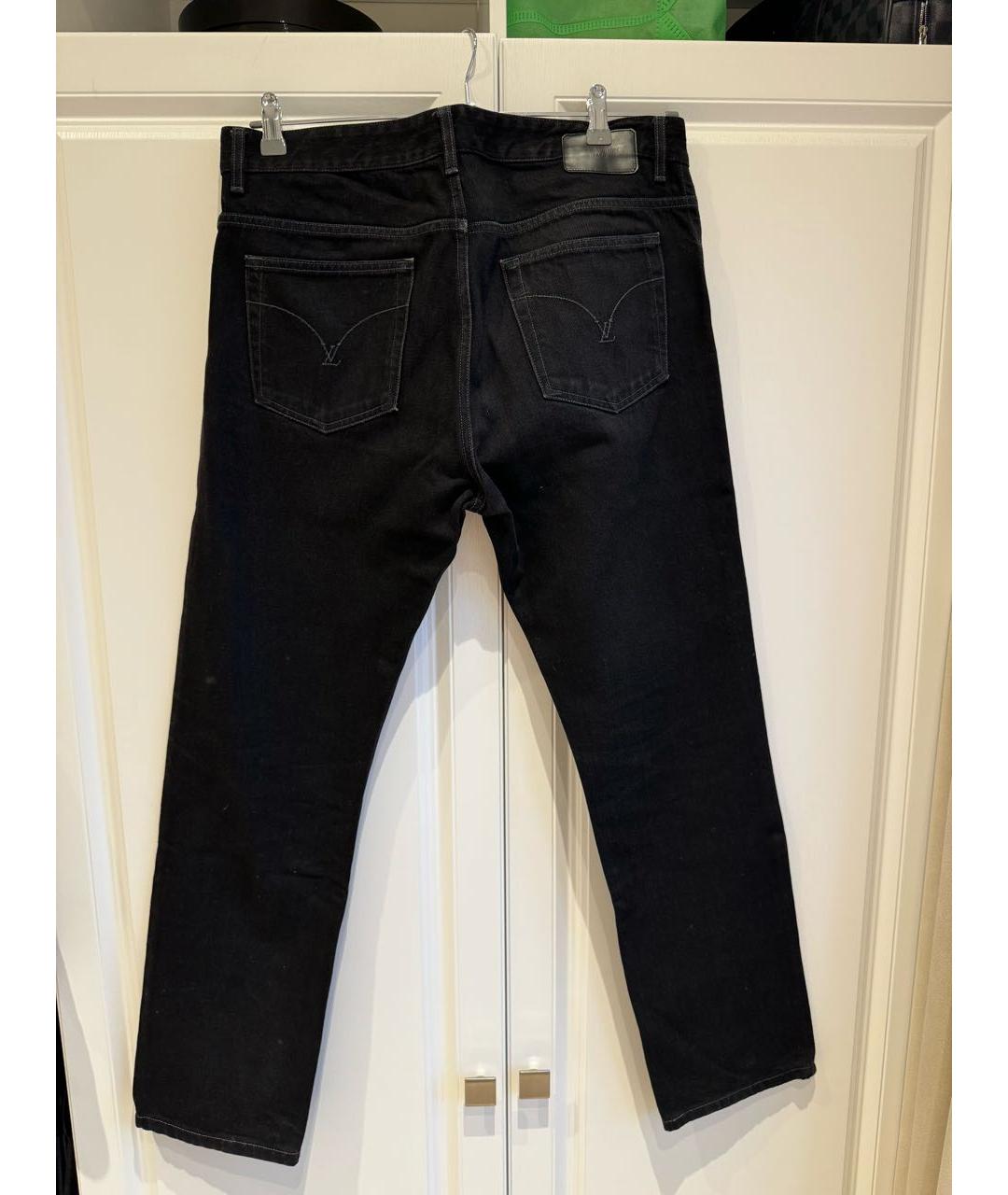 LOUIS VUITTON Черные хлопковые джинсы скинни, фото 2