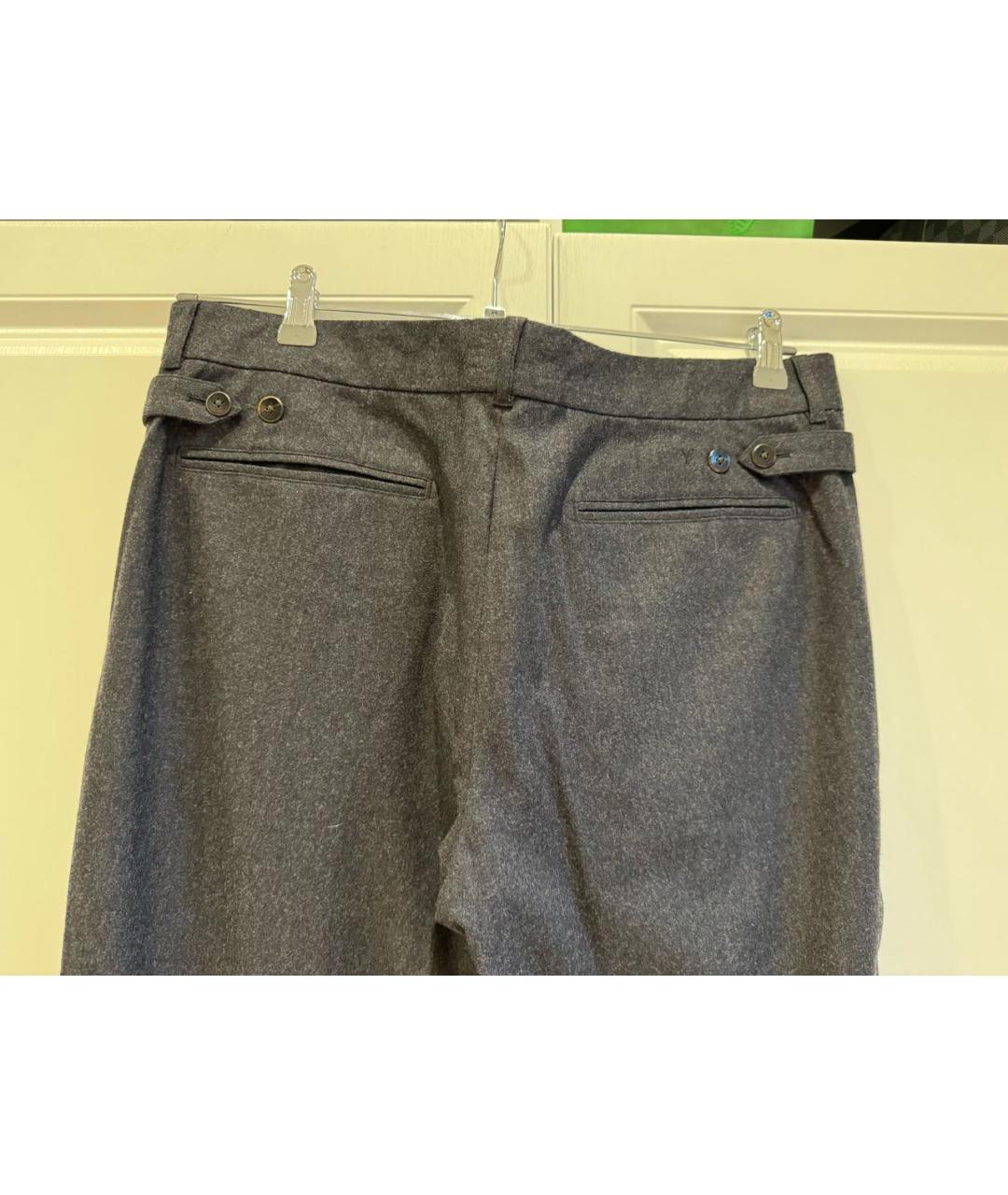 LOUIS VUITTON PRE-OWNED Антрацитовые шерстяные брюки чинос, фото 3