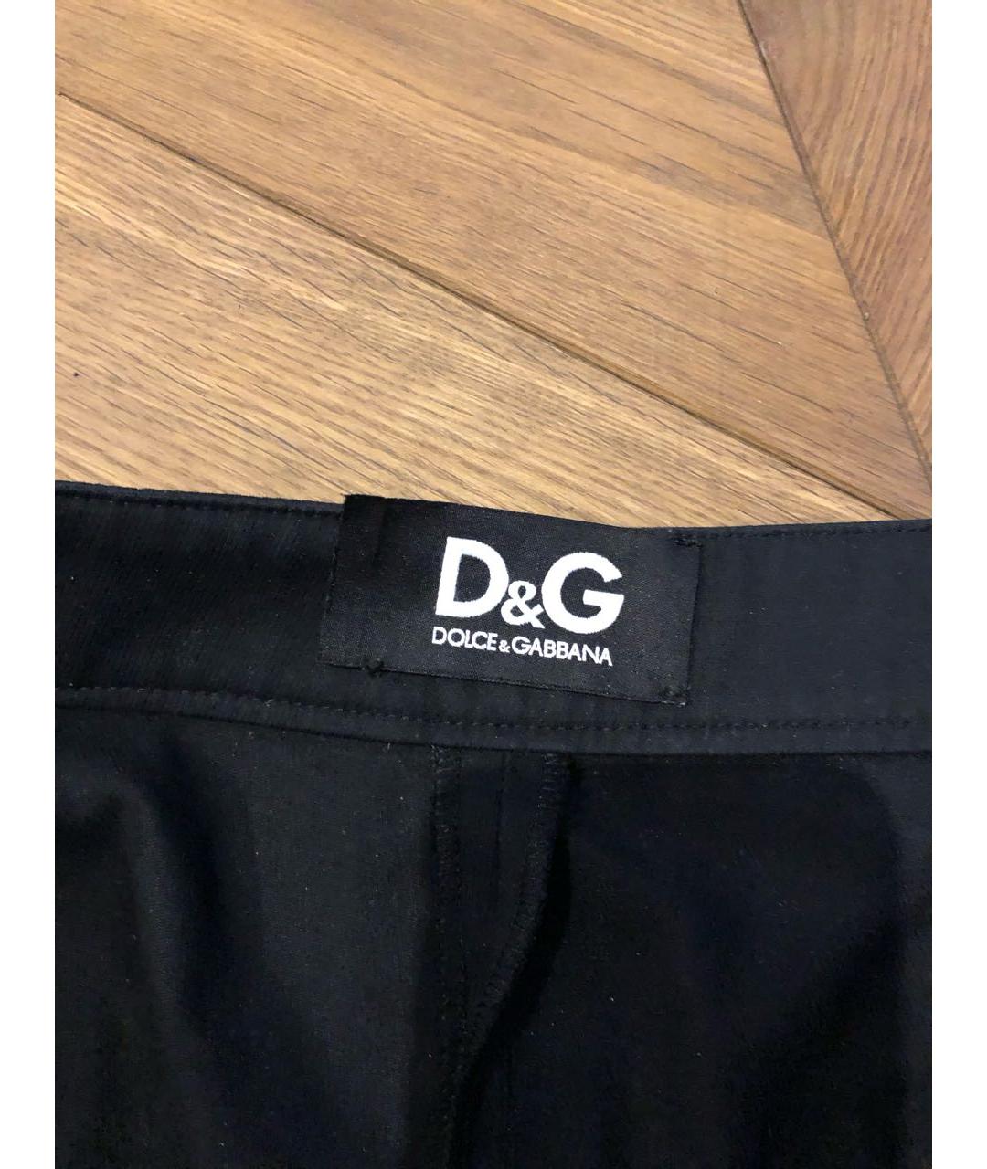 DOLCE&GABBANA Черные хлопковые брюки узкие, фото 3