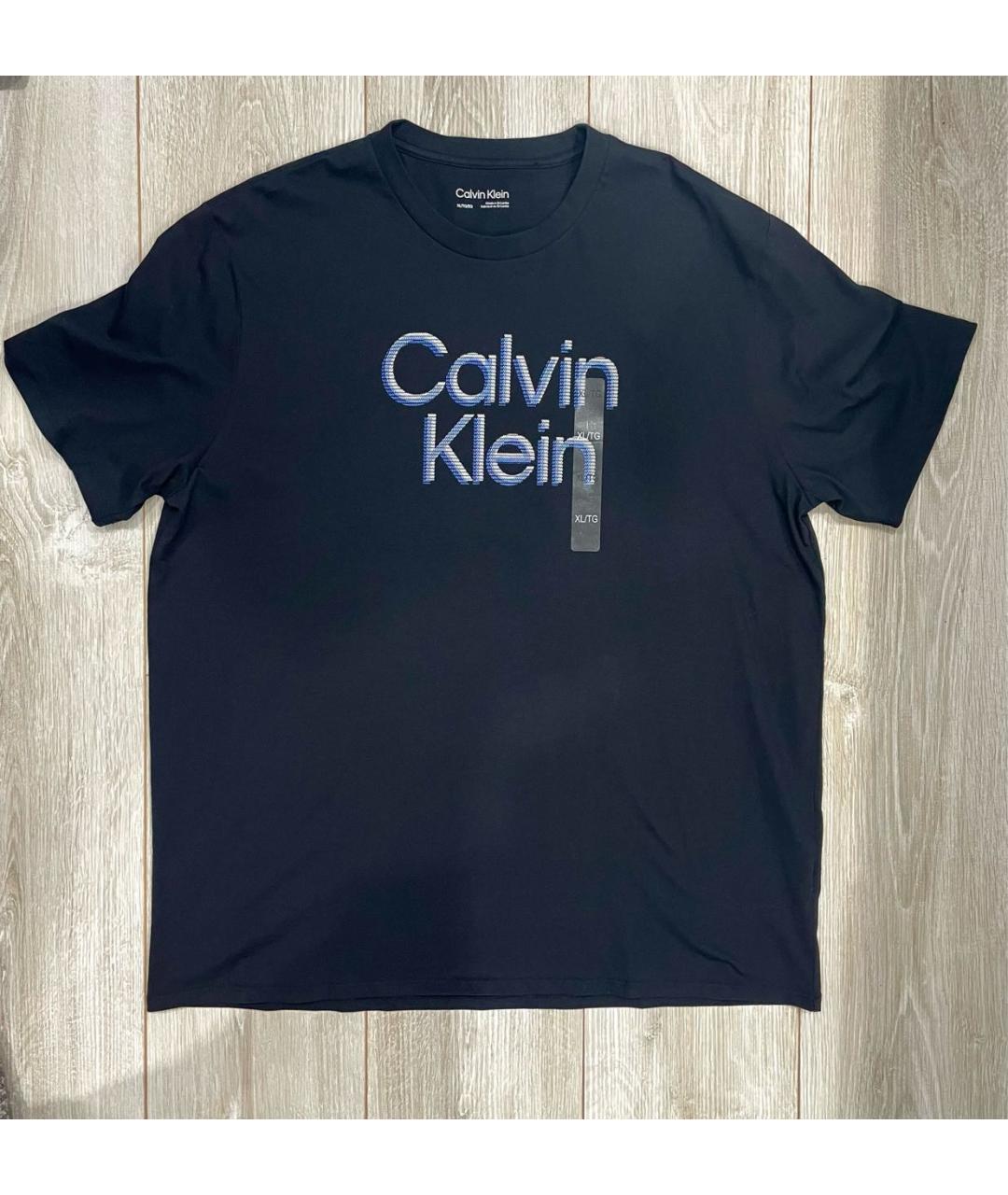 CALVIN KLEIN Темно-синяя хлопковая футболка, фото 5