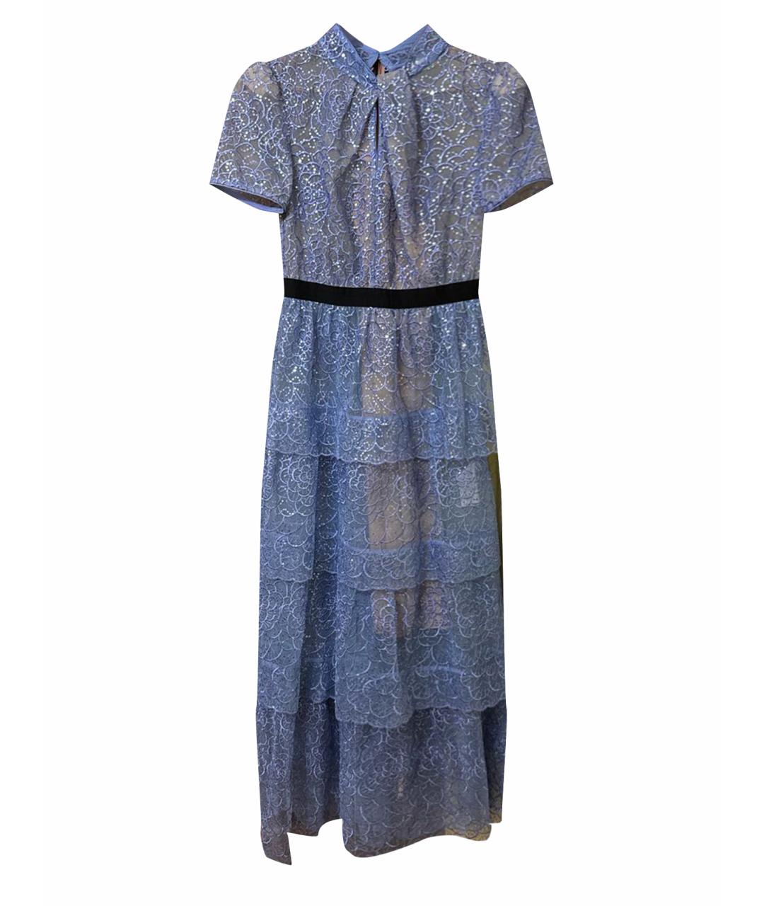 SELF-PORTRAIT Голубое полиэстеровое вечернее платье, фото 1