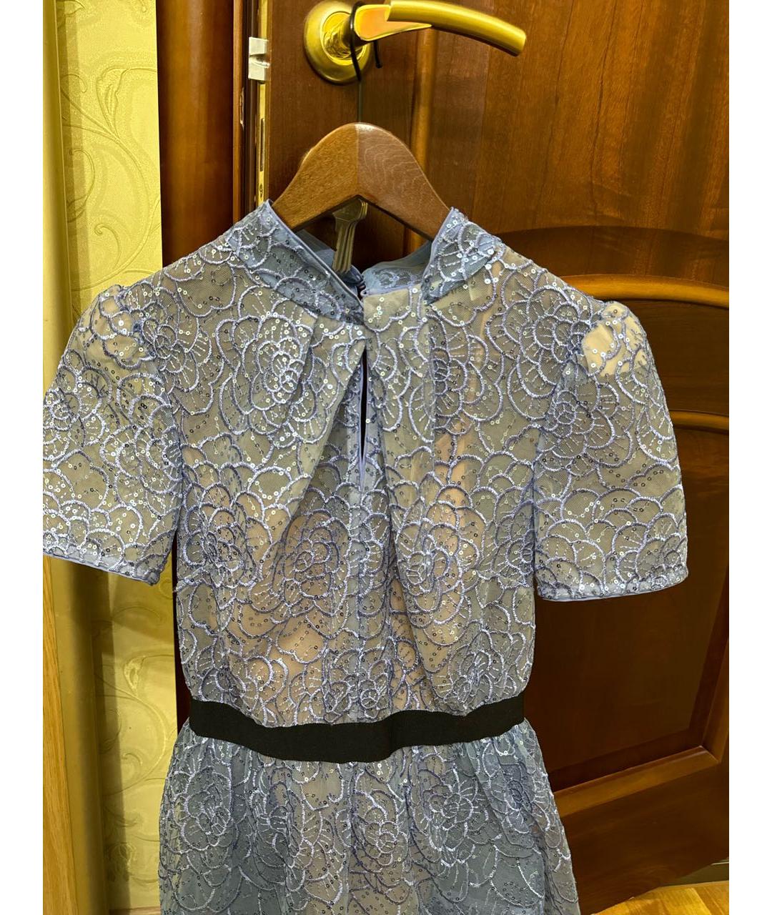 SELF-PORTRAIT Голубое полиэстеровое вечернее платье, фото 4