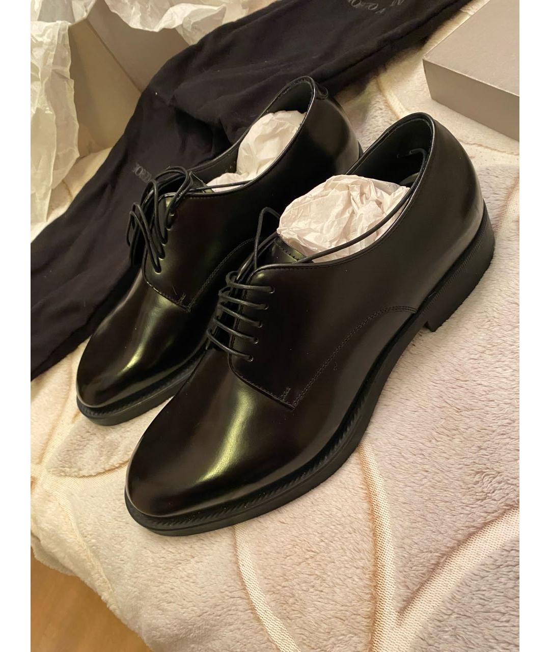 GIORGIO ARMANI Черные кожаные низкие ботинки, фото 7