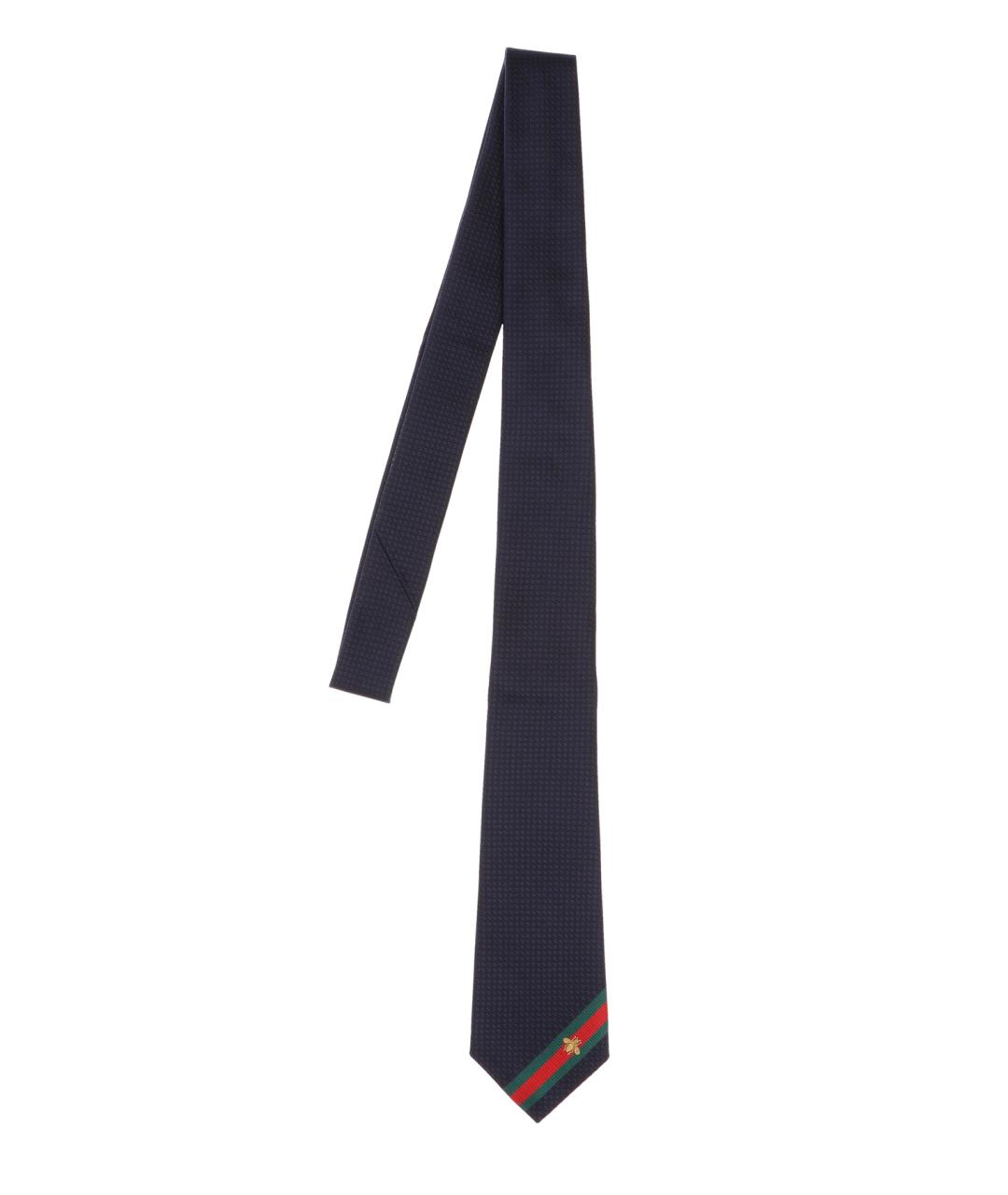 GUCCI Темно-синий шелковый галстук, фото 1