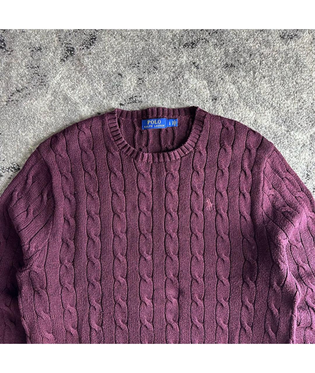 POLO RALPH LAUREN Бордовый хлопковый джемпер / свитер, фото 2