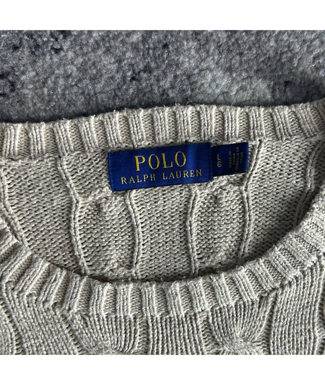 POLO RALPH LAUREN Бежевый хлопковый джемпер / свитер, фото 4