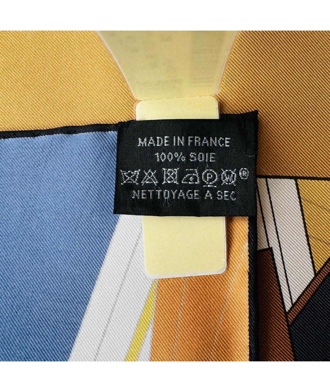 HERMES PRE-OWNED Горчичный шелковый платок, фото 7