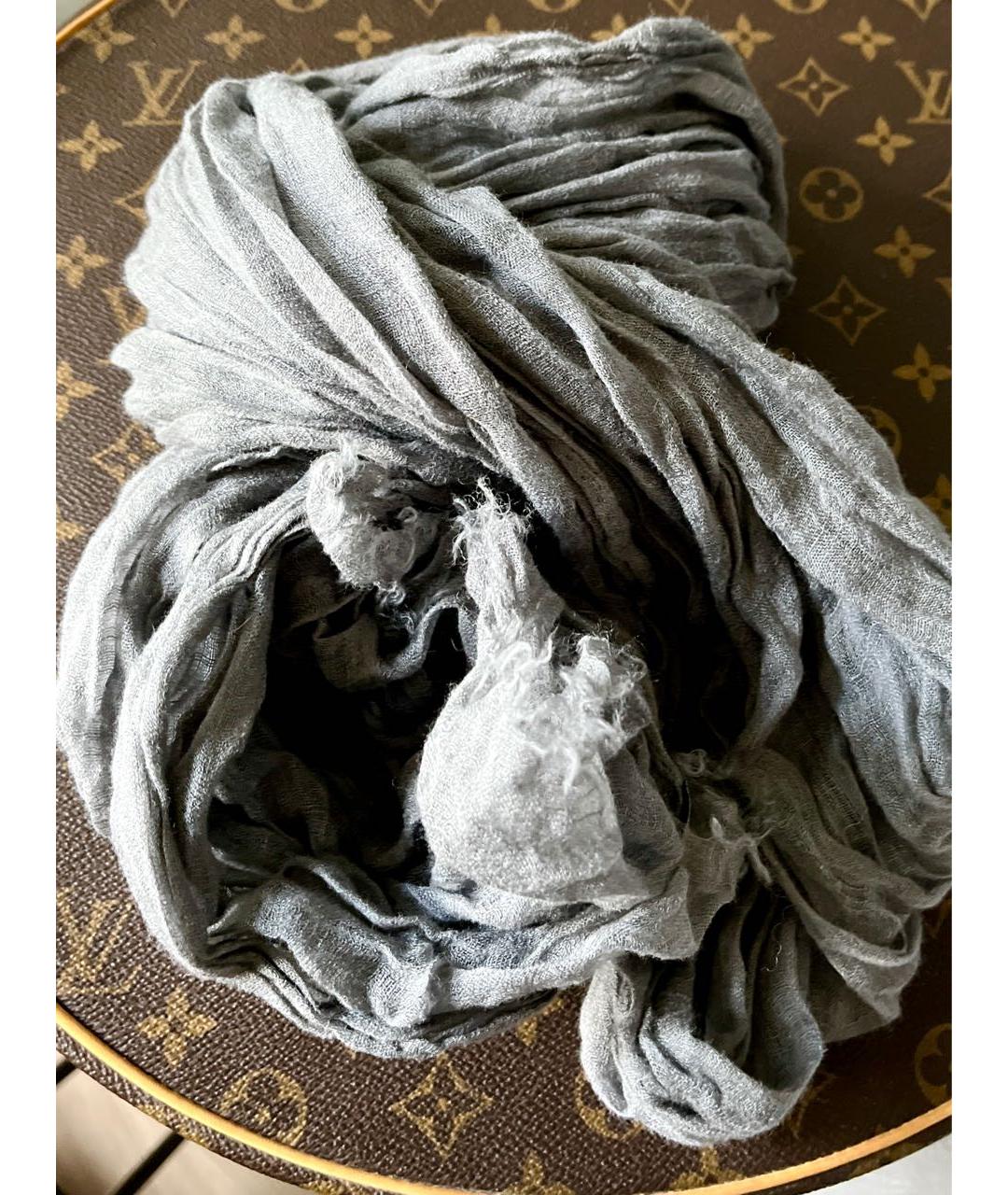 BOTTEGA VENETA Серый шарф, фото 8