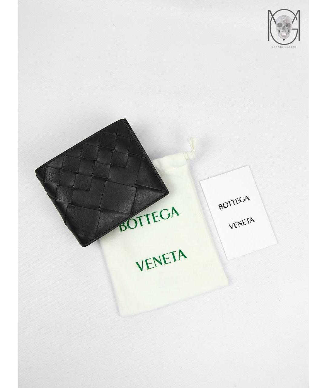 BOTTEGA VENETA Черный кожаный кошелек, фото 5