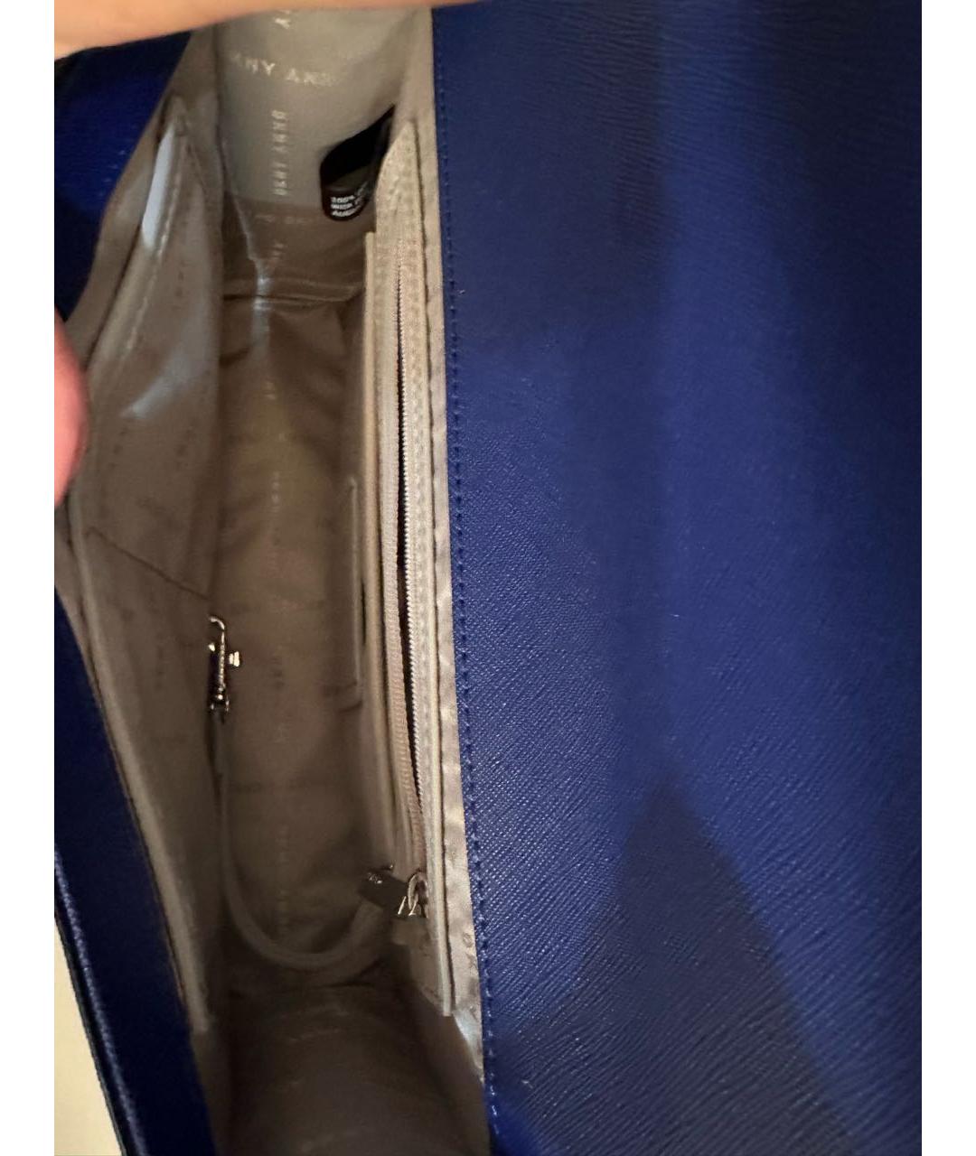 DKNY Синяя кожаная сумка через плечо, фото 7