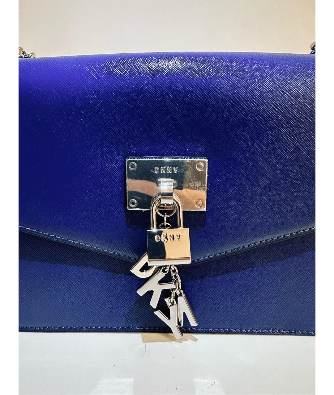 DKNY Синяя кожаная сумка через плечо, фото 5