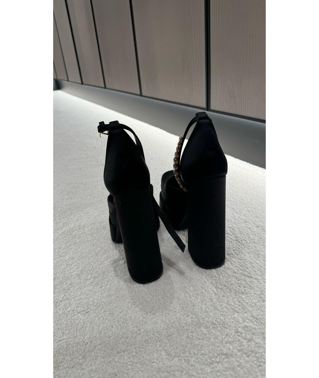 VERSACE Черные текстильные туфли, фото 3