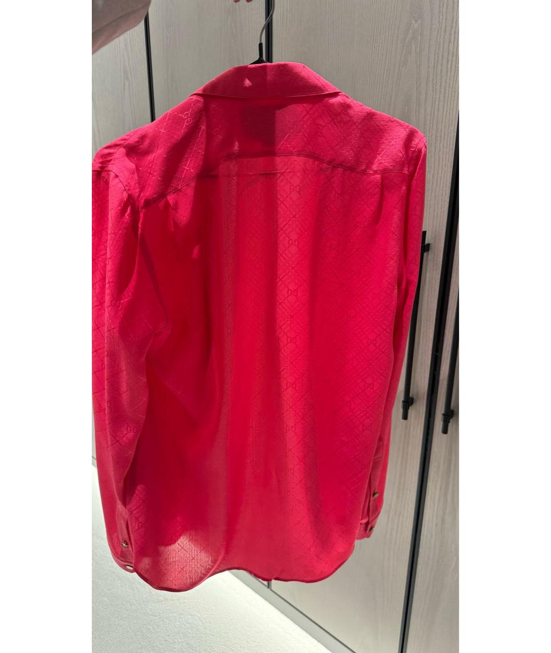 GUCCI Красная шелковая блузы, фото 2