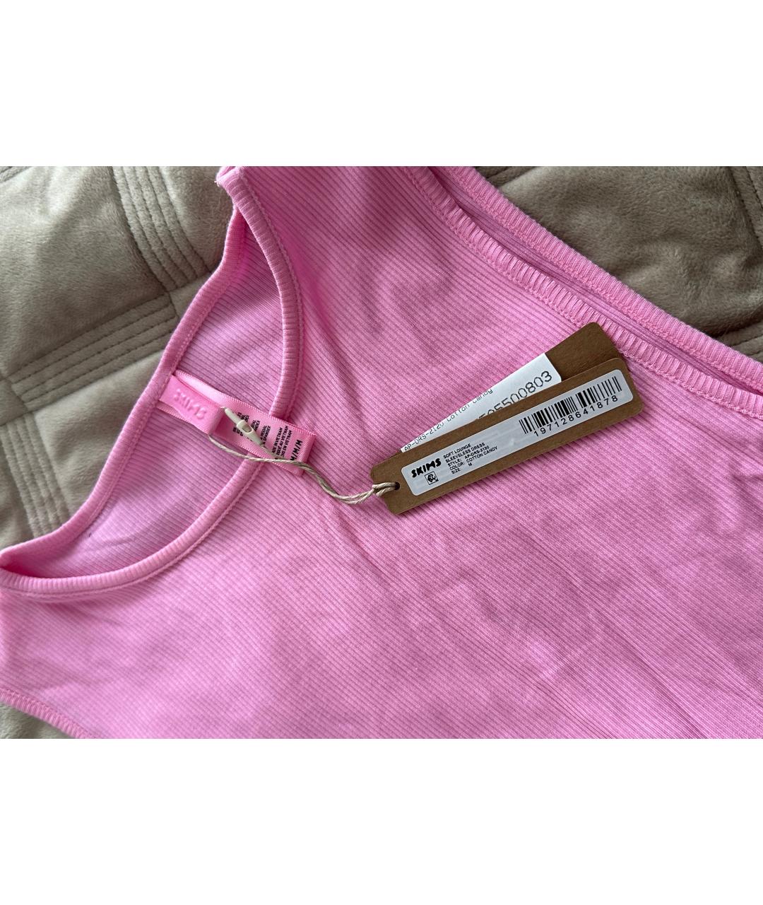 SKIMS Розовое полиамидовое повседневное платье, фото 3