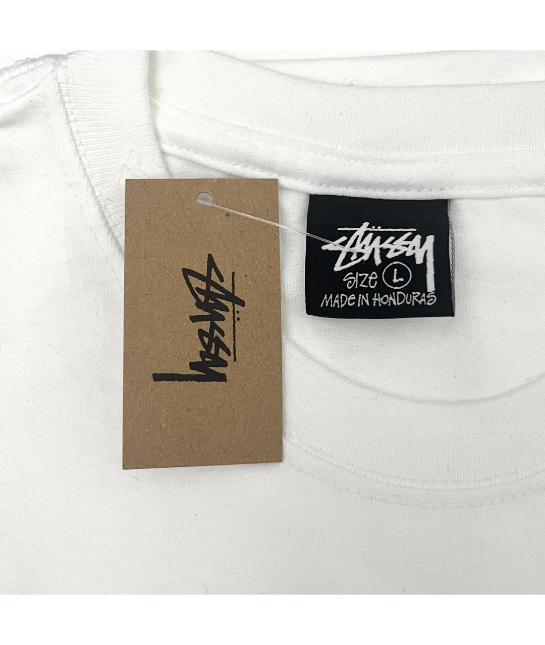 STUSSY Белая хлопковая футболка, фото 3