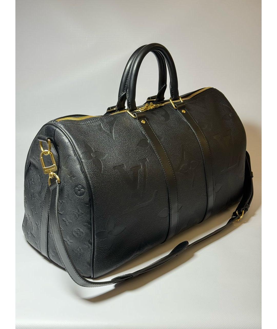 LOUIS VUITTON PRE-OWNED Черная кожаная дорожная/спортивная сумка, фото 2
