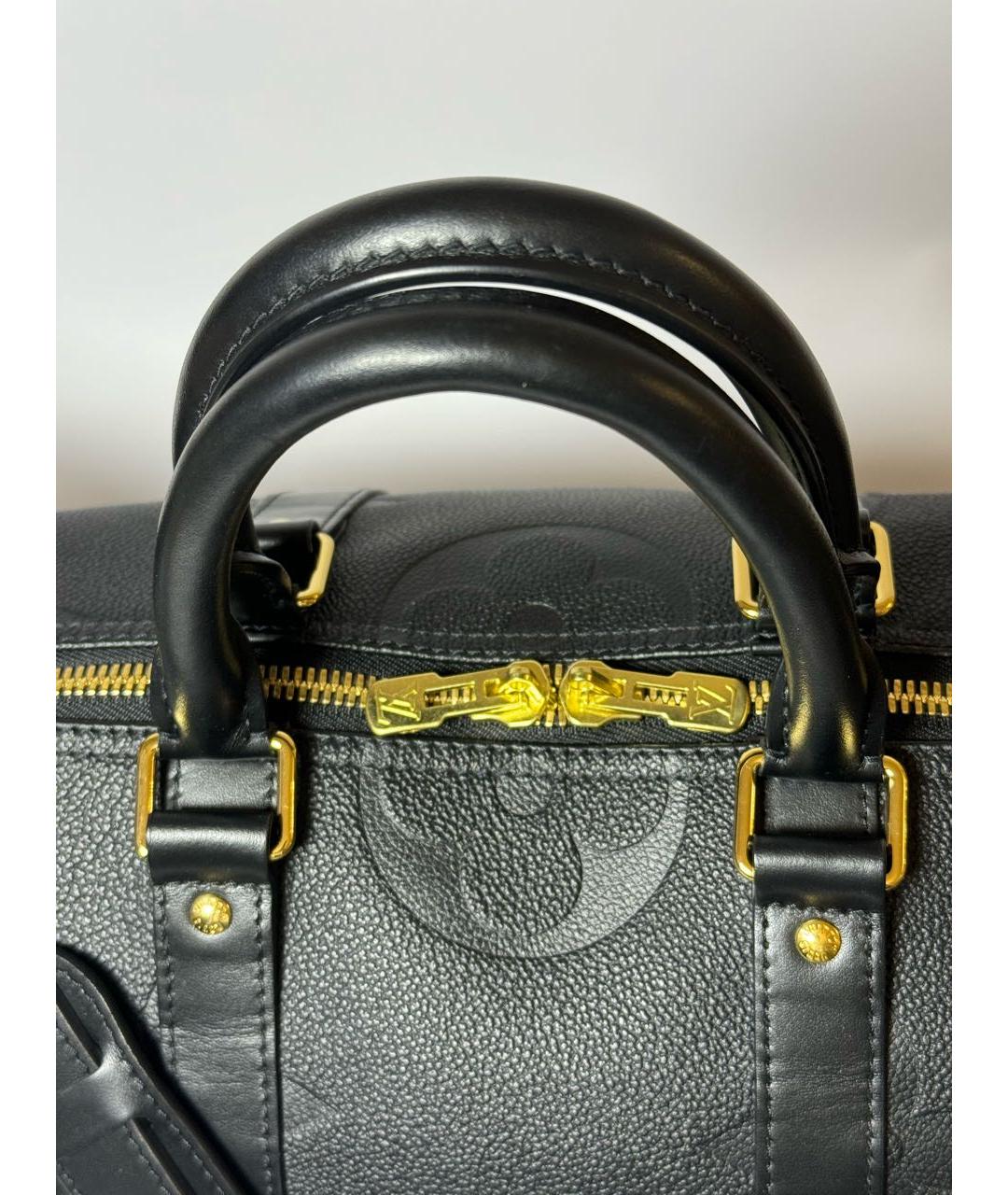 LOUIS VUITTON PRE-OWNED Черная кожаная дорожная/спортивная сумка, фото 6