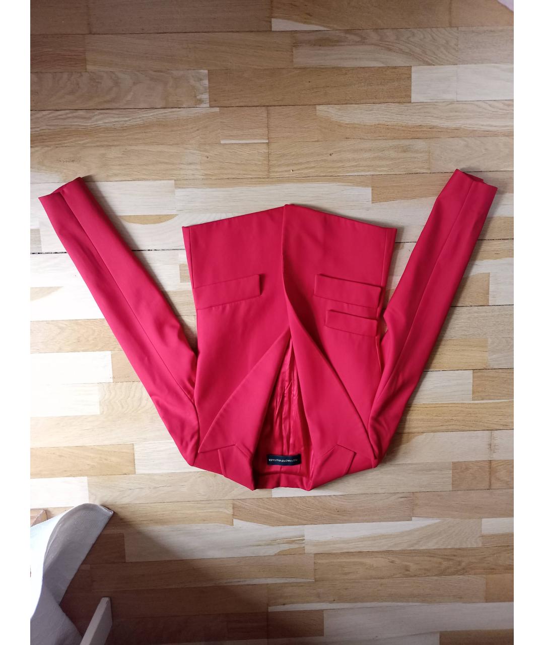ALEXANDRE VAUTHIER Красный шерстяной костюм с брюками, фото 9