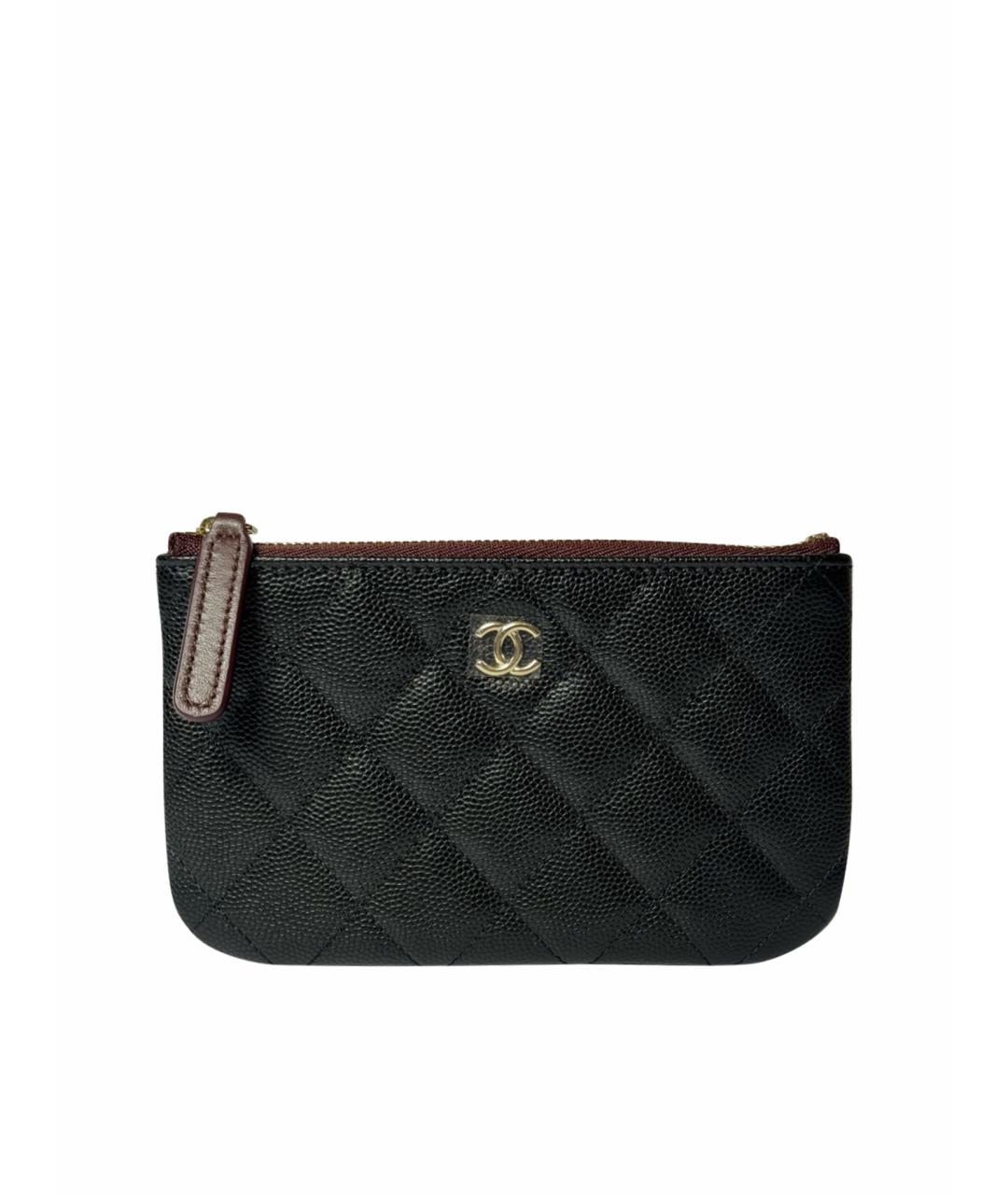 CHANEL PRE-OWNED Черный кожаный кошелек, фото 1