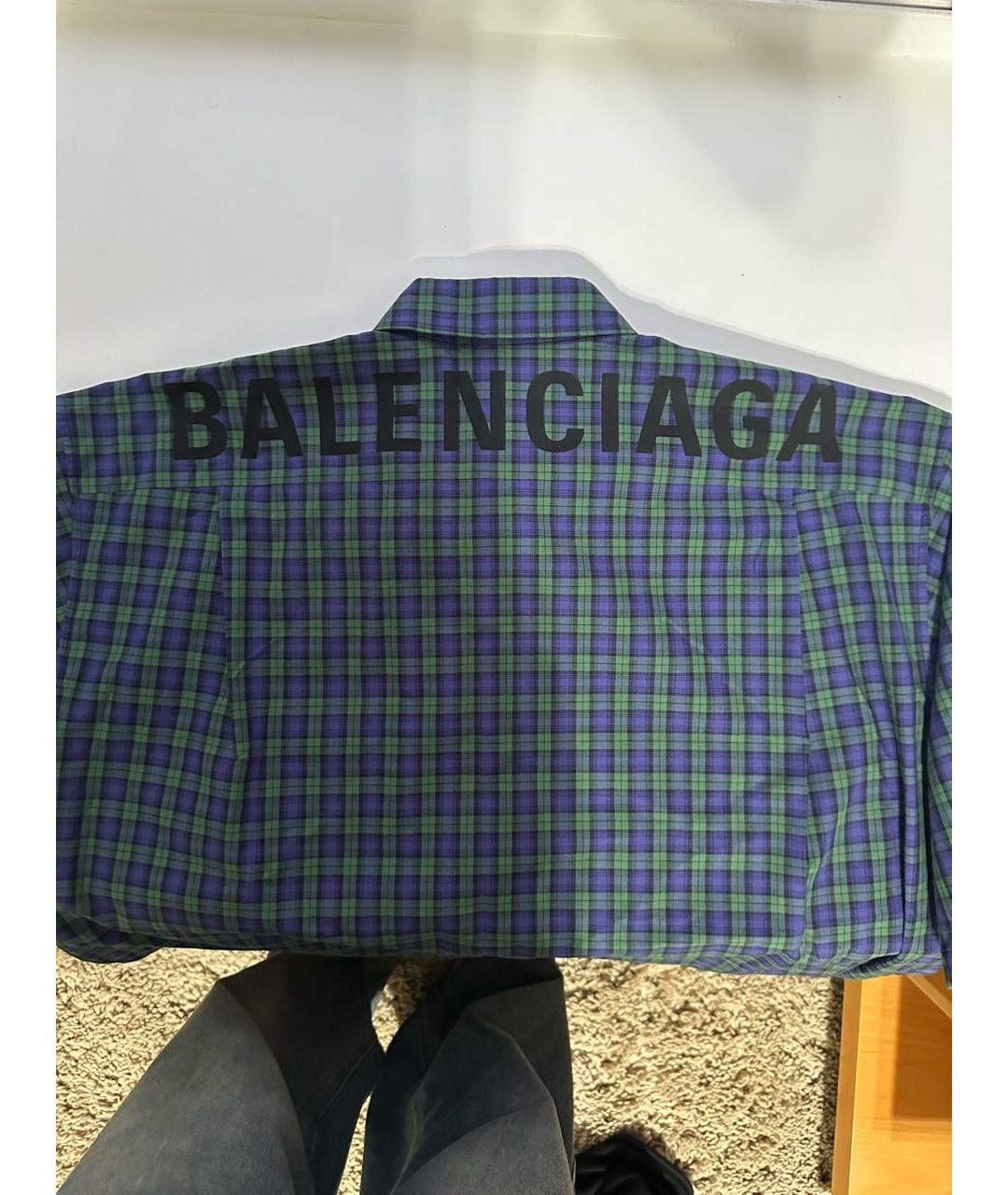 BALENCIAGA Синяя хлопковая кэжуал рубашка, фото 3